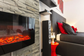 Cheminée d'ambiance, tour de son bluetooth